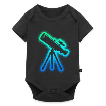 Télescope Astronome Hommes Enfants Garçons Astronomie - Body à manches courtes Premium Bébé - noir - Devant