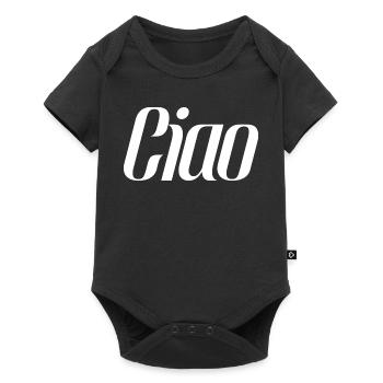 Ciao Italien Spruch – Minimal Typografie Design - Baby Premium Kurzarmbody - Schwarz - Vorne