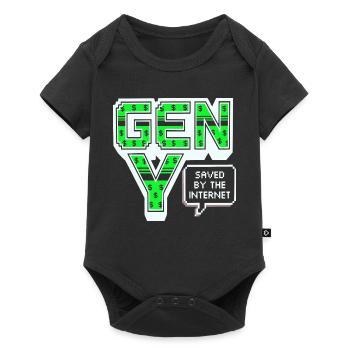 Génération Y, génération Y, Chemise Millennials, sweat à capuche - Body à manches courtes Premium Bébé - noir - Devant