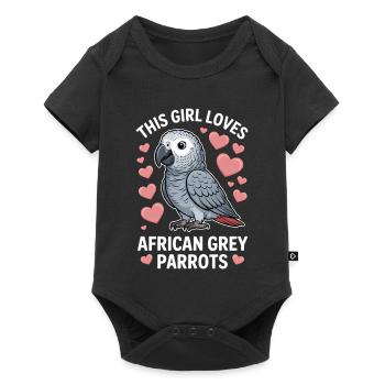 Grey Parrot Sayings Funny Grey Parrot Gift - Baby Premium short-sleeve bodysuit - black - Front