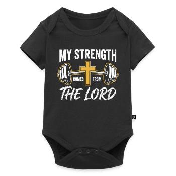 My Strength Comes From The Lord Gym Faith - Baby Premium short-sleeve bodysuit - black - Front