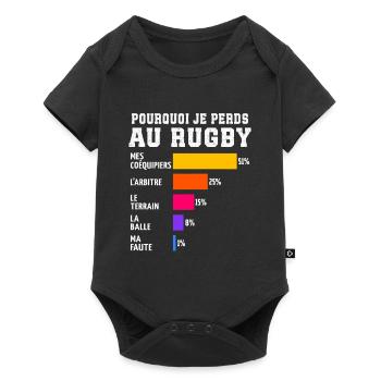 Pourquoi Je Perds Au rugby  - Body à manches courtes Premium Bébé - noir - Devant