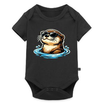 Otter Funny Animal Portrait Wild Animal Cool - Baby Premium short-sleeve bodysuit - black - Front