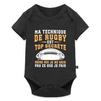 Ma Technique De Rugby - Body à manches courtes Premium Bébé - noir - Devant