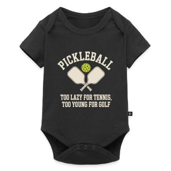 Joueur de pickleball trop paresseux pour le tennis pickleball - Body à manches courtes Premium Bébé - noir - Devant