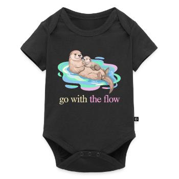 Go With the Flow Otter Duo - Baby Premium short-sleeve bodysuit - black - Front