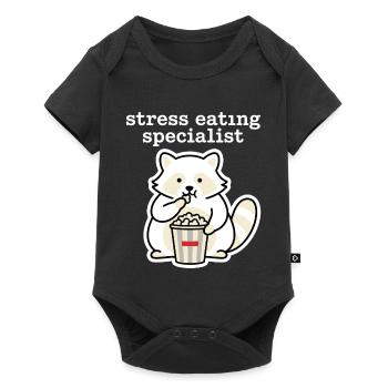Stress Eating Specialist Raccoon - Baby Premium short-sleeve bodysuit - black - Front