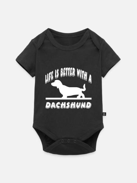 Dackel - Baby Premium Kurzarmbody - Schwarz