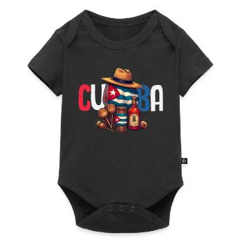 Cuba Pride & Home - Design du drapeau de Cuba - Body à manches courtes Premium Bébé - noir - Devant