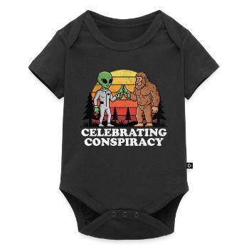 Alien Bigfoot UFO Sasquatch Believers Spaceship - Baby Premium short-sleeve bodysuit - black - Front