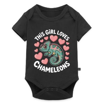 Don des Drôles Caméléons Drôles de Expressions Caméléon - Body à manches courtes Premium Bébé - noir - Devant