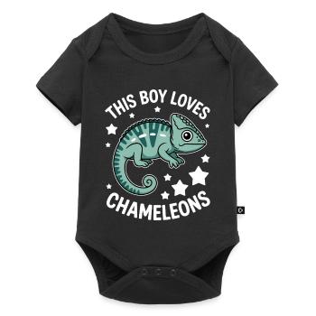 Don des Drôles Caméléons Drôles de Expressions Caméléon - Body à manches courtes Premium Bébé - noir - Devant