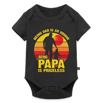 Papa est inestimable : l’honneur du père - Body à manches courtes Premium Bébé - noir - Devant