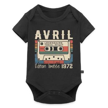 avril 1972 April 1972  - Body à manches courtes Premium Bébé - noir - Devant