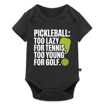 Joueur de pickleball trop paresseux pour le tennis pickleball - Body à manches courtes Premium Bébé - noir - Devant