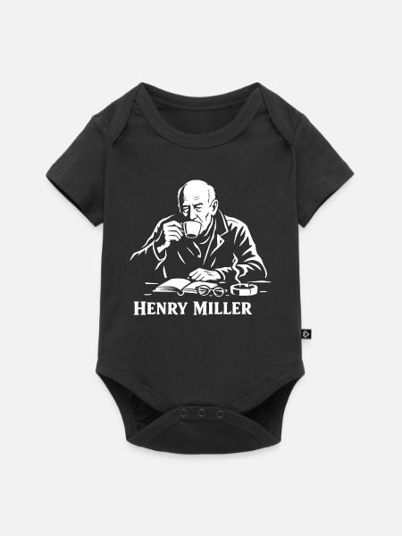 Henry Miller Café Reader - Baby Premium Kurzarmbody - Schwarz