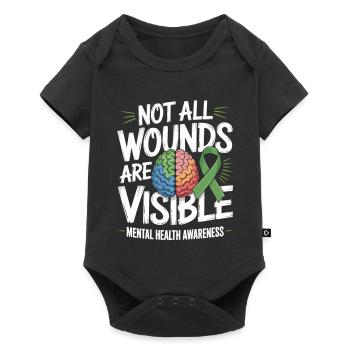 Not All Wounds Are Visible – Mental Health - Baby Premium short-sleeve bodysuit - black - Front
