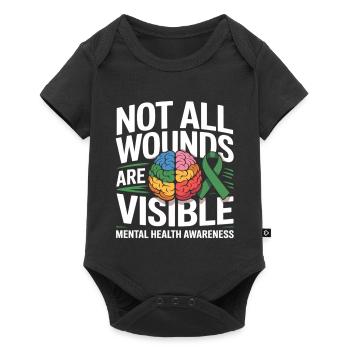 Not All Wounds Are Visible – Mental Health - Baby Premium short-sleeve bodysuit - black - Front