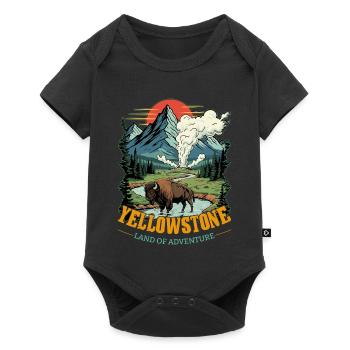 Land Of Adventure Yellowstone National Park - Baby Premium short-sleeve bodysuit - black - Front