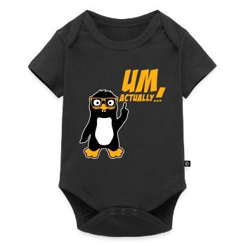 Penguin To Actually Funny Nerd Smartass Logo - Baby Premium short-sleeve bodysuit - black - Front