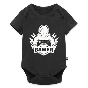 gamer_logo - Baby Premium Kurzarmbody - Schwarz - Vorne