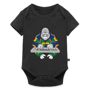 Gorille au clavier en tenue néon - Body à manches courtes Premium Bébé - noir - Devant
