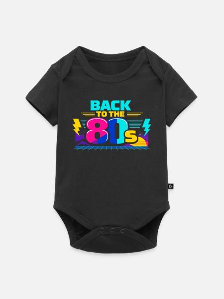 Zurück in die 80er Neon - Baby Premium Kurzarmbody - Schwarz