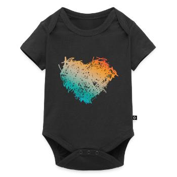 Heart - Baby Premium short-sleeve bodysuit - black - Front