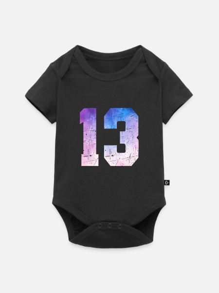 Ausgabe 13 – 13. Jubiläumsgeschenk - Baby Premium Kurzarmbody - Schwarz