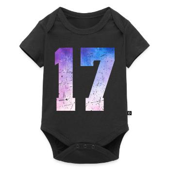 numéro 17 – Cadeau anniversaire 17 ans - Body à manches courtes Premium Bébé - noir - Devant