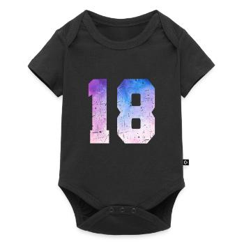 numéro 18 – Cadeau anniversaire 18 ans - Body à manches courtes Premium Bébé - noir - Devant