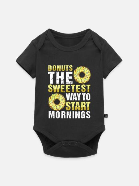 Donut Fastfood - Baby Premium Kurzarmbody - Schwarz