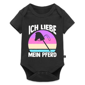 Steckenpferd Hobbyhorse Hobby Horsing - Baby Premium Kurzarmbody - Schwarz - Vorne
