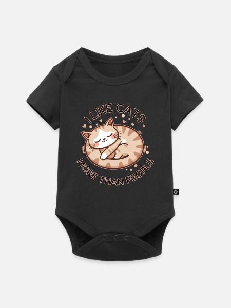 Katzenliebhaber: Mehr als Menschen - Baby Premium Kurzarmbody - Schwarz