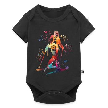 Alpine skier Winter sports Ski touring - Baby Premium short-sleeve bodysuit - black - Front