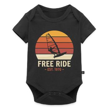 T-shirt de planche à voile, sweat à capuche, sac, gobelet, casquette - Body à manches courtes Premium Bébé - noir - Devant