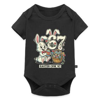 Osterhase 67 Vintage-Design - Baby Premium Kurzarmbody - Schwarz - Vorne