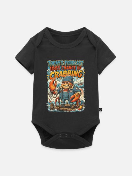 Krabbenkapitän – 100% Krabben - Baby Premium Kurzarmbody - Schwarz
