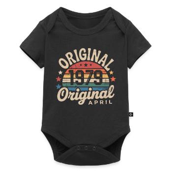 Avril 1979 Vintage Rétro Cadeau Anniversaire Avril - Body à manches courtes Premium Bébé - noir - Devant