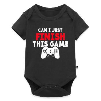 Kann ich dieses Spiel einfach zu Ende spielen? - Baby Premium Kurzarmbody - Schwarz - Vorne