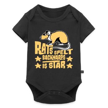 Rats Spelt Backwards Is Star Lustiger Ratte Spruch - Baby Premium short-sleeve bodysuit - black - Front