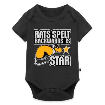 Rats Spelt Backwards Is Star Lustiger Ratte Spruch - Baby Premium short-sleeve bodysuit - black - Front