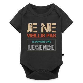 Je Ne Vieillis Pas Humour Anniversaire Homme Femme - Body à manches courtes Premium Bébé - noir - Devant