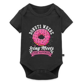 Donut fast food - Baby Premium short-sleeve bodysuit - black - Front