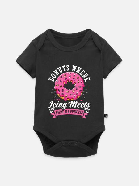 Donut Fastfood - Baby Premium Kurzarmbody - Schwarz