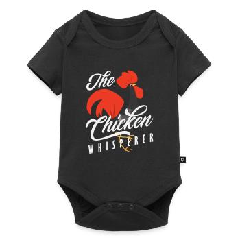 Der Hühner Flüsterer Lustiger Hahn - Baby Premium Kurzarmbody - Schwarz - Vorne