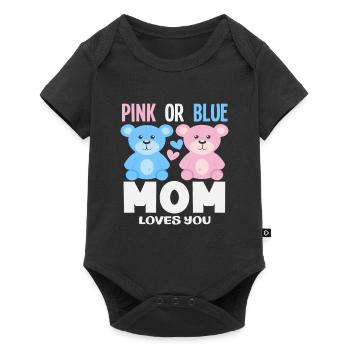 Pink Or Blue Mom Loves You - Baby Premium short-sleeve bodysuit - black - Front