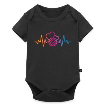 Battement de cœur au volley-ball - Body à manches courtes Premium Bébé - noir - Devant