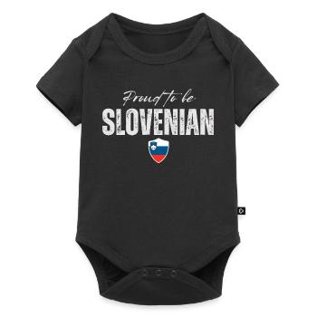 Fier Slovène, fabriqué en Slovénie - Body à manches courtes Premium Bébé - noir - Devant
