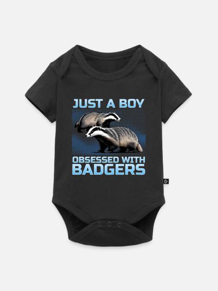 Funny Animal Badger - Baby Premium Kurzarmbody - Schwarz